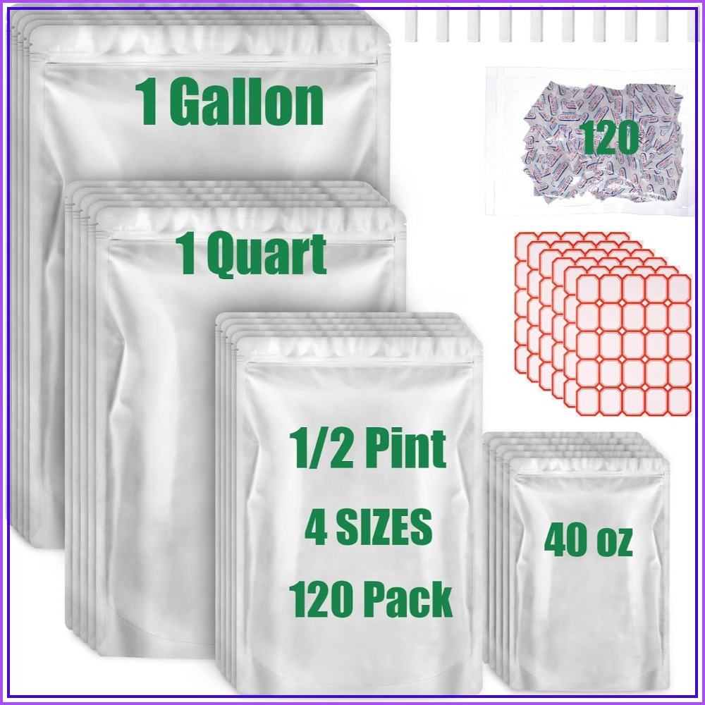 Food Storage Oxygen Absorbers - 120 майларовых пакетов для хранения продуктов