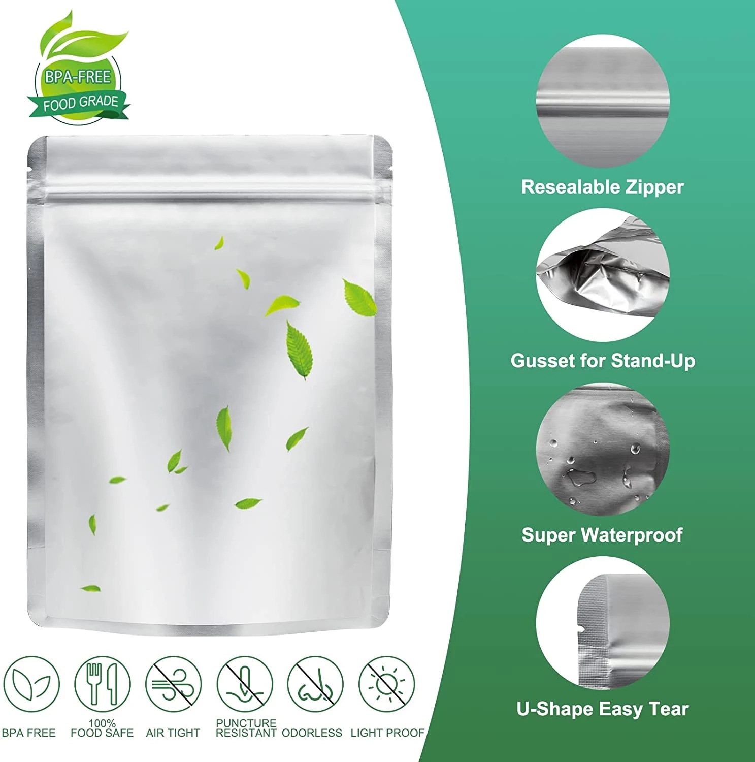 Food Storage Oxygen Absorbers - 50 шт. многоразовых пакетов из алюминиевой