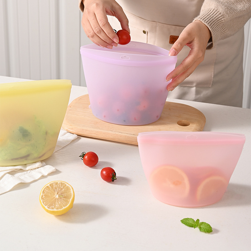 Food Storage Bags Reusable - Самозакрывающийся силиконовый пакет для хранения продуктов,