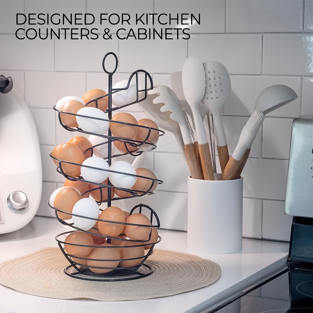 Egg Storage Holder - Металлическая спиральная подставка для яиц, настольная