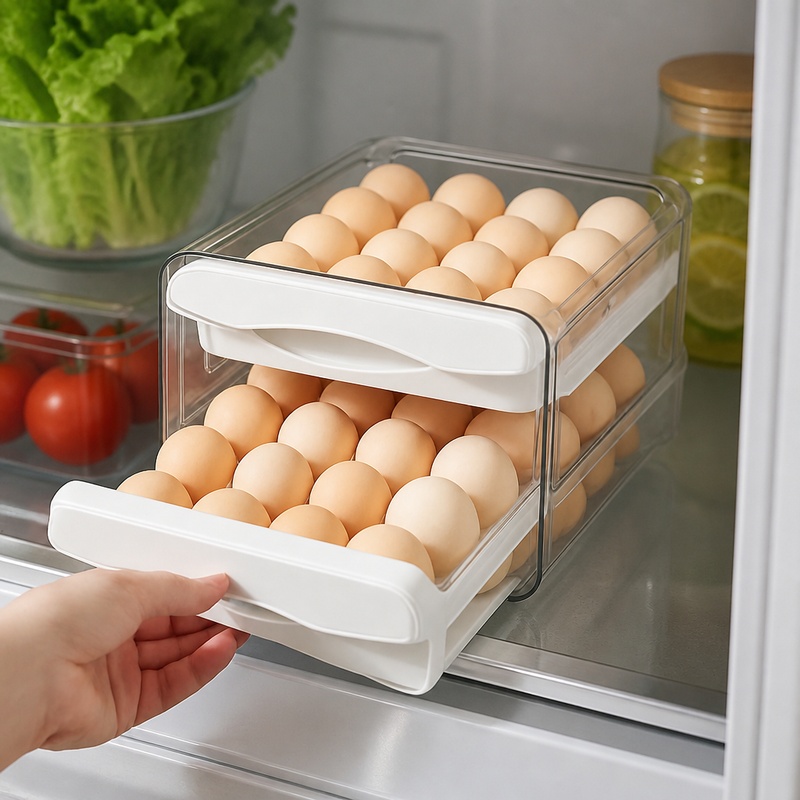 Food Storage Eggs - Двухуровневый пластиковый контейнер для хранения яиц
