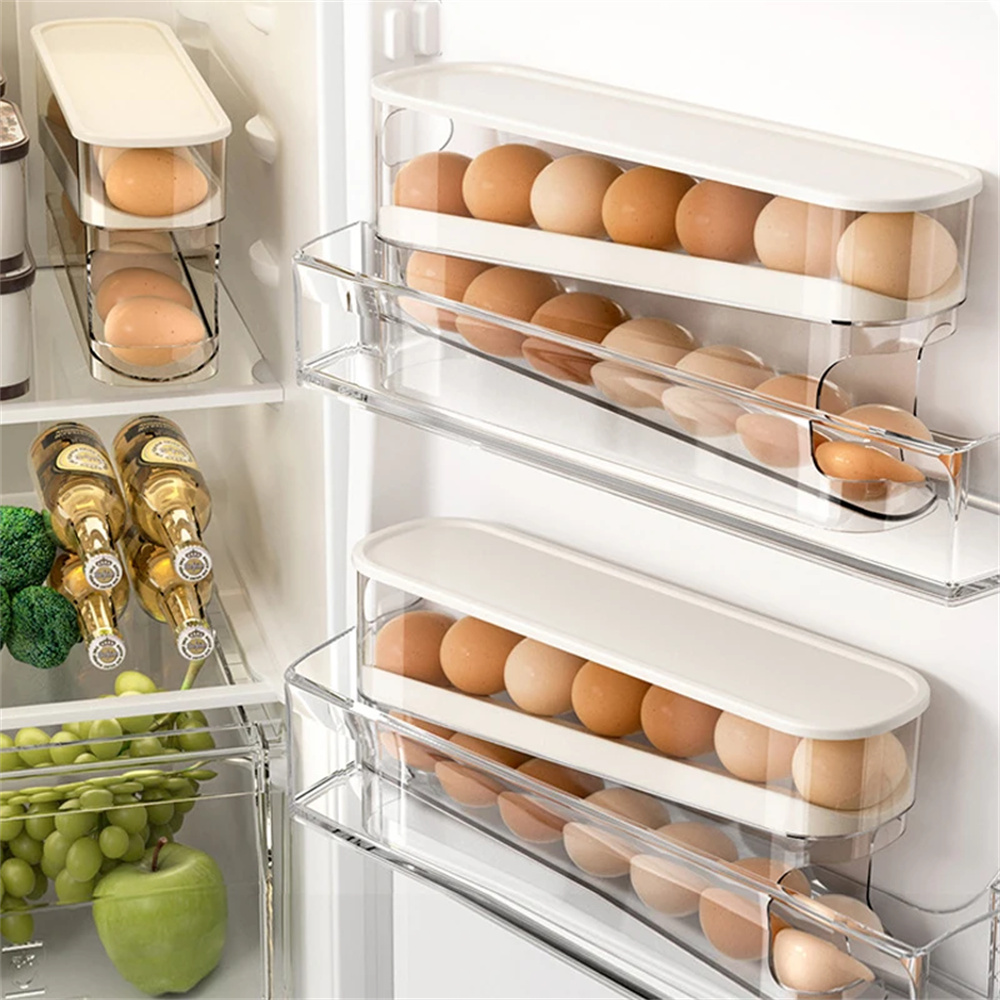 Egg Storage Holder - 1 шт. Автоматический выдвижной диспенсер для