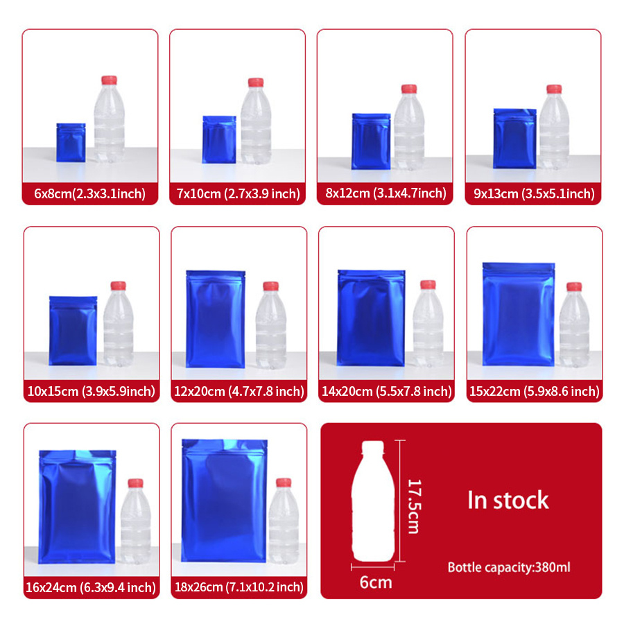 100 шт. матовых синих пакетов  – обзор и цена Food Storage Bags Reusable